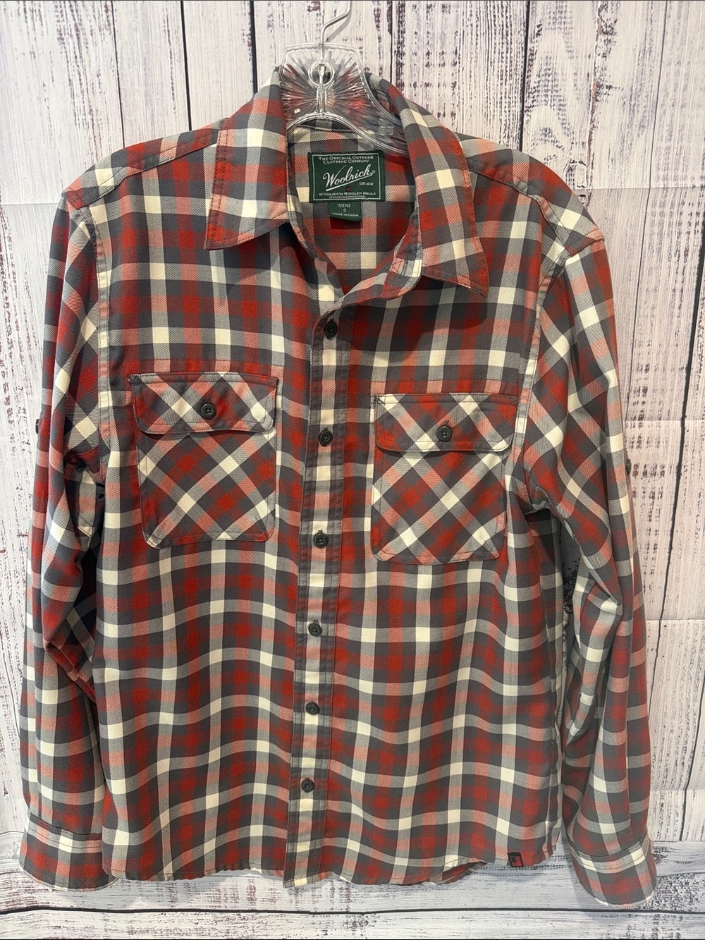 Woolrich Mens Plaid Button-Down Shirt S